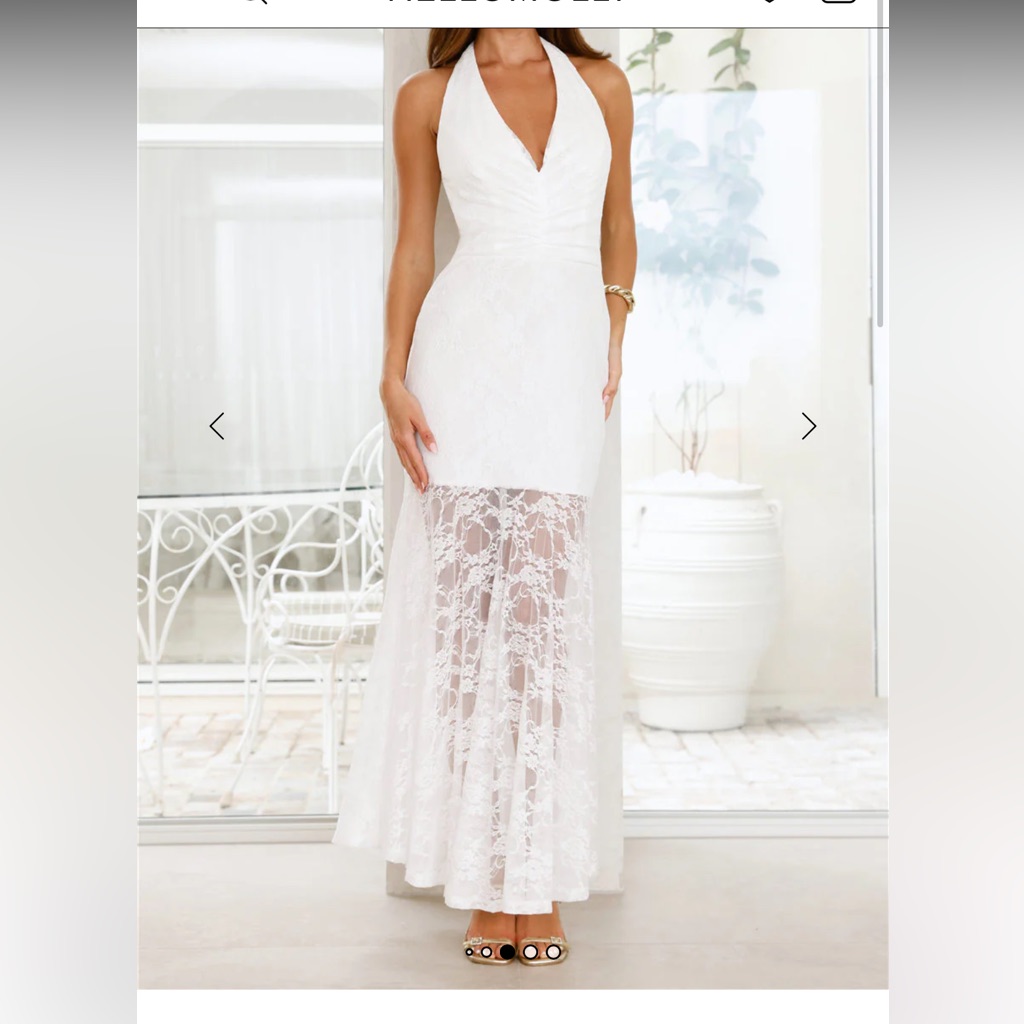 Hello Molly White Lace Halter Dress